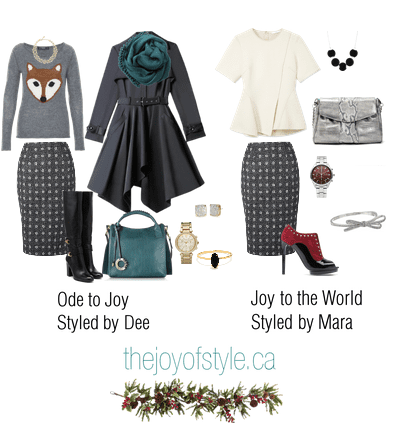One Item, Two Stylists – Polka Dot Pencil Skirt