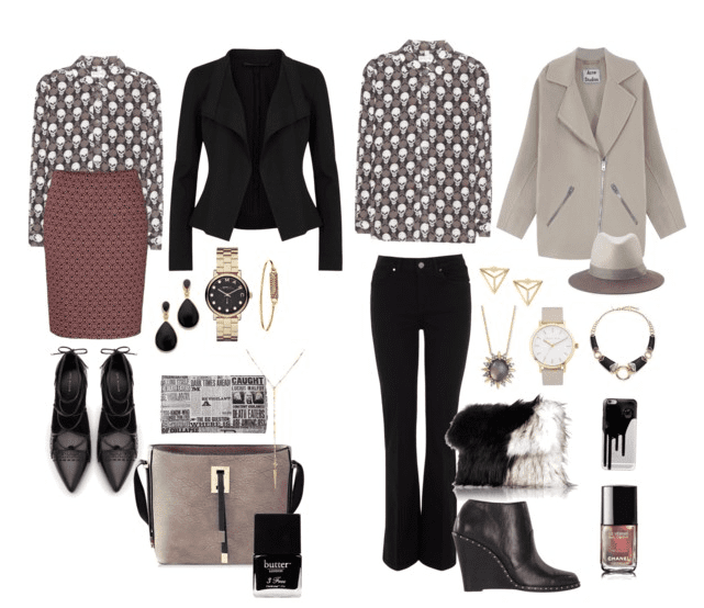 Halloween Edition: One Item, Two Stylists – Skull Print Blouse