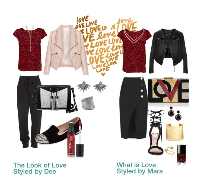Kiss Print Blouse – One Item, Two Stylists