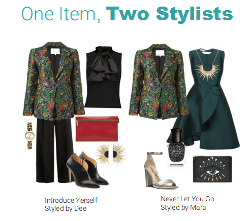 Bold Blazer – One Item, Two Stylists is Back!