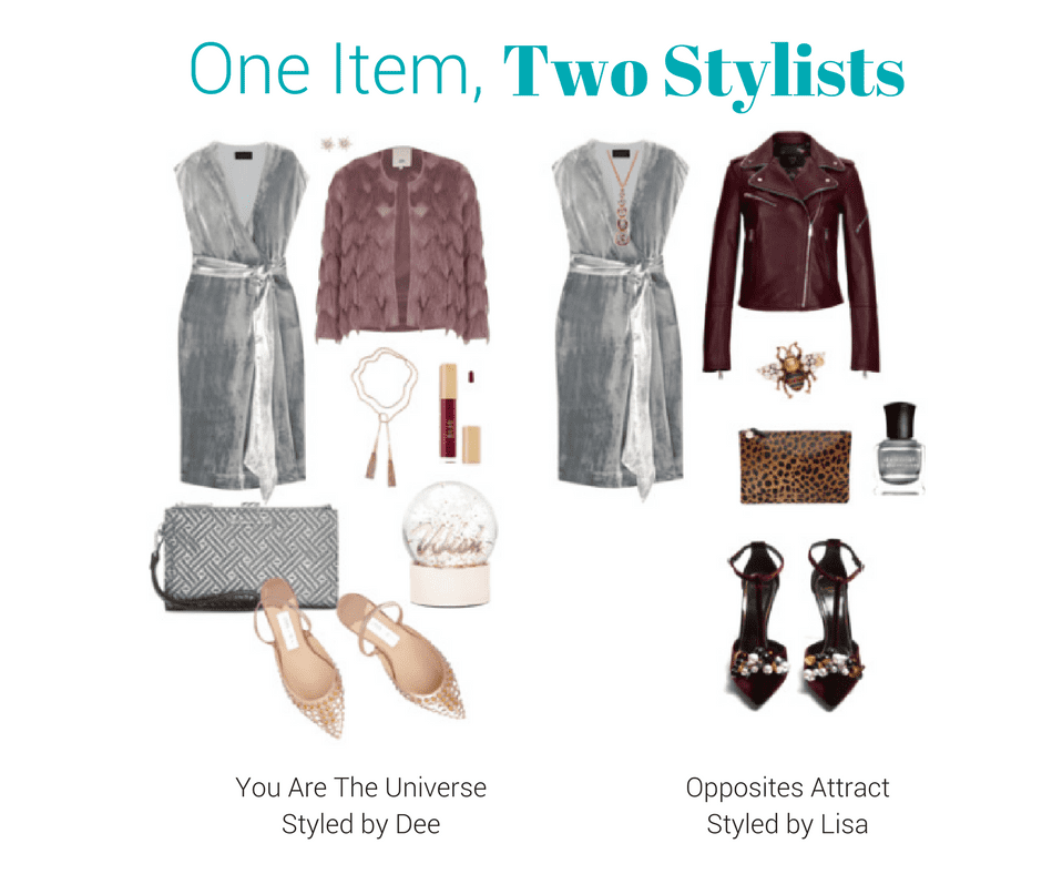 Velvet Wrap Dress – One Item, Two Stylists November Edition